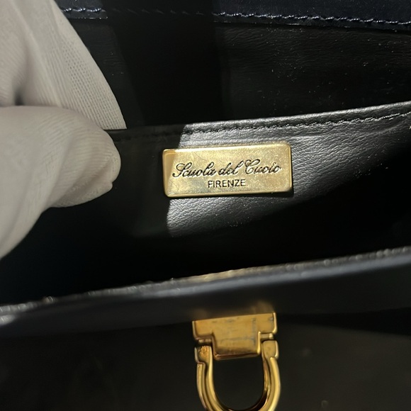 Scuola Del Cuoio Crossbody Blue & Gold - Picture 9 of 13